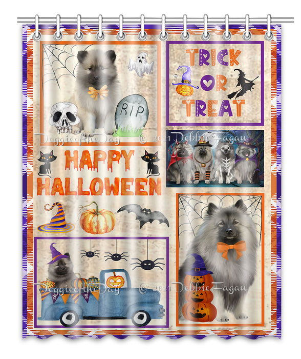 Happy Halloween Trick or Treat Keeshond Dogs Shower Curtain Bathroom Accessories Decor Bath Tub Screens