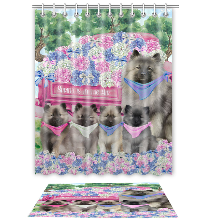Keeshond Shower Curtain & Bath Mat Set: Explore a Variety of Designs, Custom, Personalized, Curtains with hooks and Rug Bathroom Decor, Gift for Dog and Pet Lovers