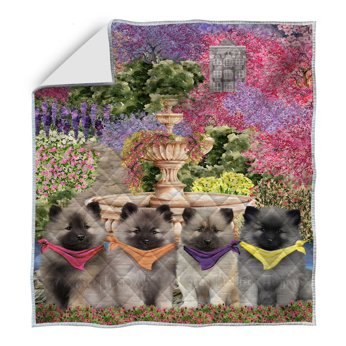 Keeshond Bedspread Quilt, Bedding Coverlet Quilted, Explore a Variety of Designs, Personalized, Custom, Dog Gift for Pet Lovers