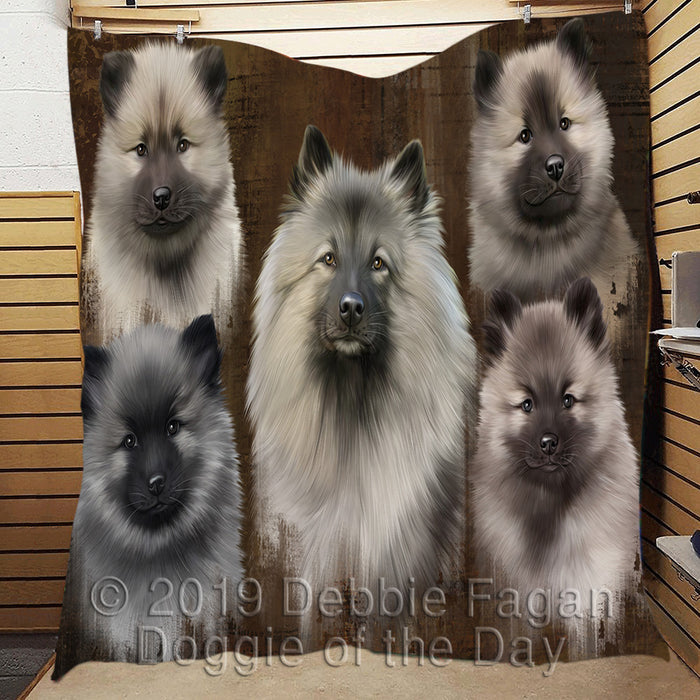 Rustic Keeshond Dogs Quilt