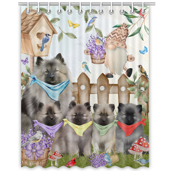 Keeshond Shower Curtain, Personalized Bathtub Curtains for Bathroom Decor with Hooks, Explore a Variety of Designs, Custom, Pet Gift for Dog Lovers