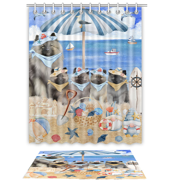 Keeshond Shower Curtain with Bath Mat Set: Explore a Variety of Designs, Personalized, Custom, Curtains and Rug Bathroom Decor, Dog and Pet Lovers Gift