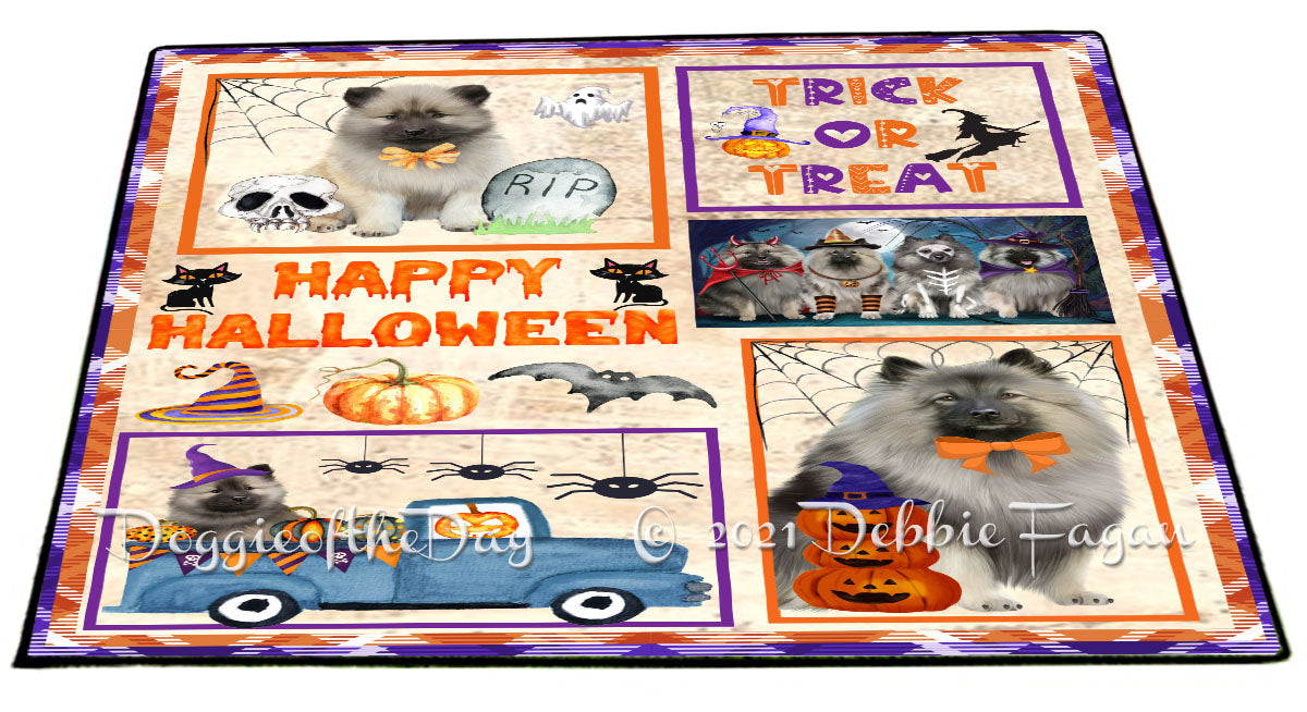 Happy Halloween Trick or Treat Keeshond Dogs Indoor/Outdoor Welcome Floormat - Premium Quality Washable Anti-Slip Doormat Rug FLMS58129