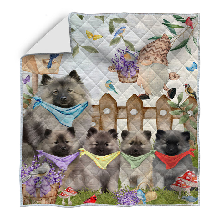 Keeshond Bedding Quilt, Bedspread Coverlet Quilted, Explore a Variety of Designs, Custom, Personalized, Pet Gift for Dog Lovers