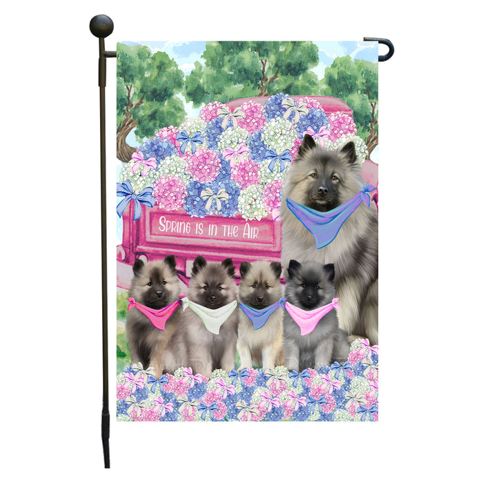 Keeshond Dogs Garden Flag: Explore a Variety of Personalized Designs, Double-Sided, Weather Resistant, Custom, Outdoor Garden Yard Decor for Dog and Pet Lovers