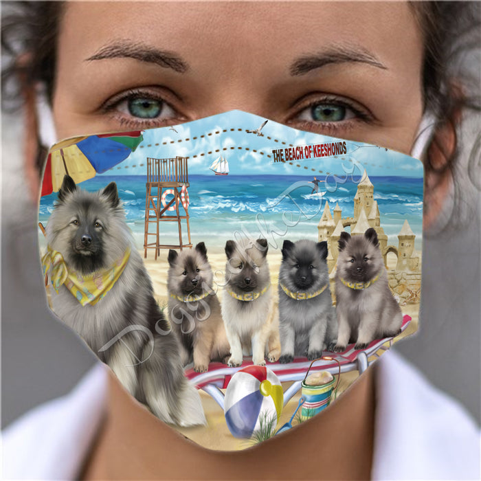 Pet Friendly Beach Keeshond Dogs Face Mask FM49113