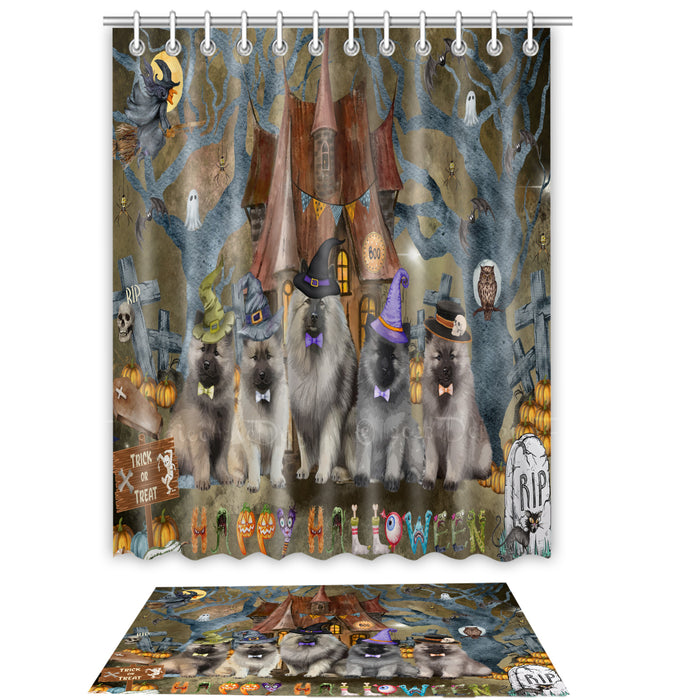 Keeshond Shower Curtain & Bath Mat Set, Bathroom Decor Curtains with hooks and Rug, Explore a Variety of Designs, Personalized, Custom, Dog Lover's Gifts