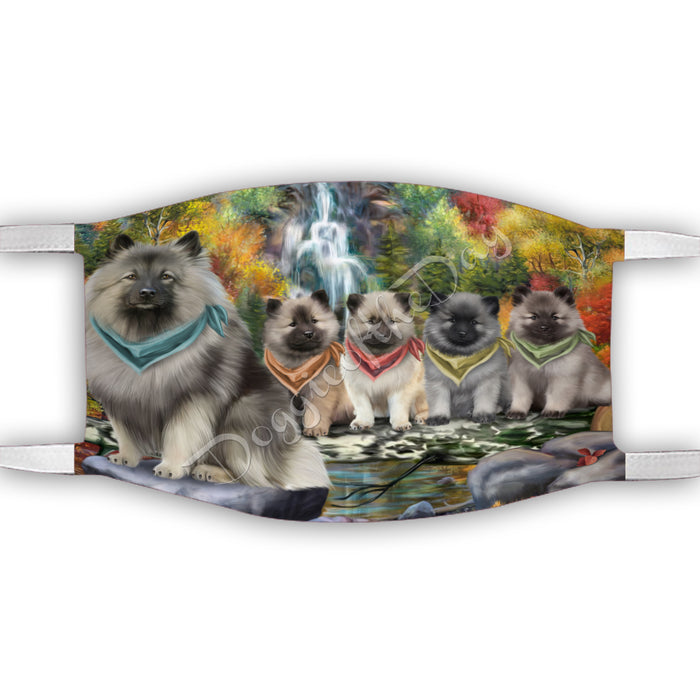 Scenic Waterfall Keeshond Dogs Face Mask FM49312