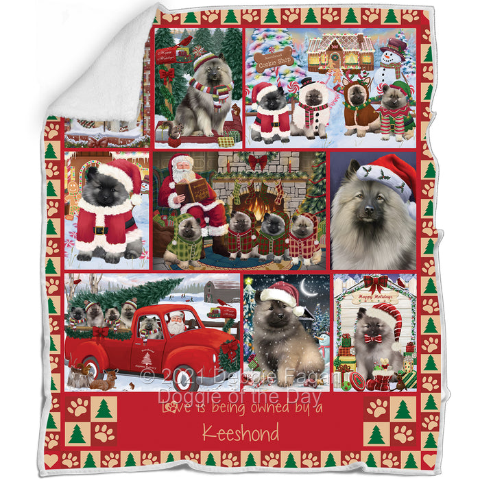 Love is Being Owned Christmas Keeshond Dogs Blanket BLNKT143477