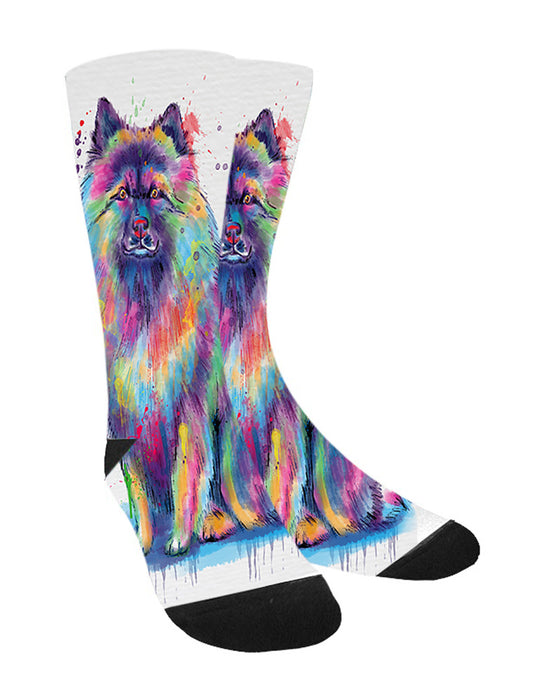 Watercolor Keeshond Dog Women's Casual Socks