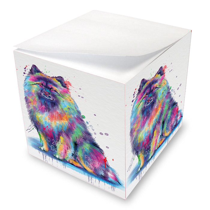 Watercolor Keeshond Dog Note Cube NOC-DOTD-A56918
