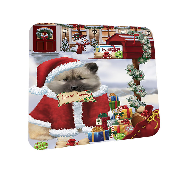 Keeshond Dog Dear Santa Letter Christmas Holiday Mailbox Coasters Set of 4 CST53501