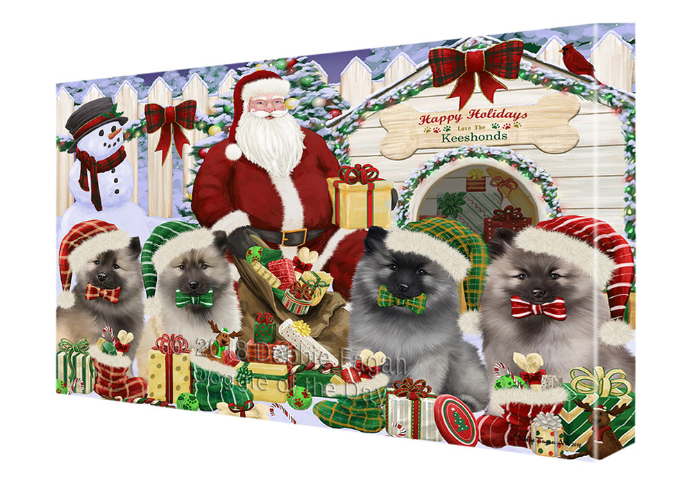 Christmas Dog House Keeshonds Dog Canvas Print Wall Art Décor CVS90251