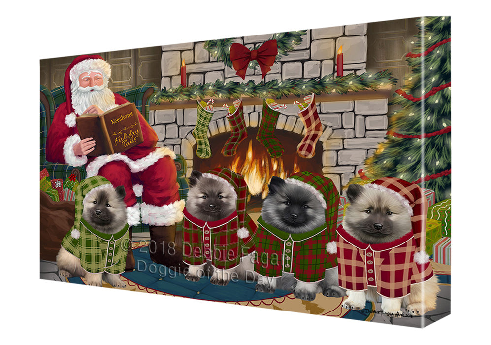 Christmas Cozy Holiday Tails Keeshonds Dog Canvas Print Wall Art Décor CVS116126
