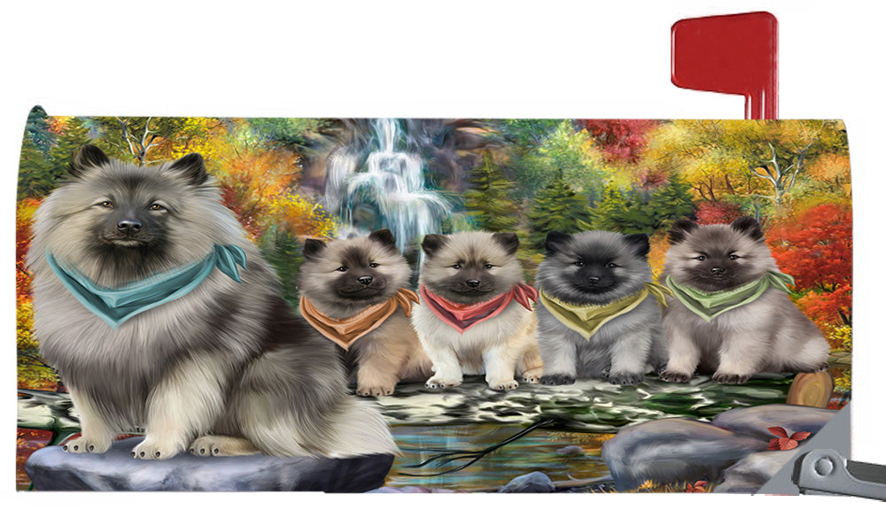 Scenic Waterfall Keeshond Dogs Magnetic Mailbox Cover MBC48734
