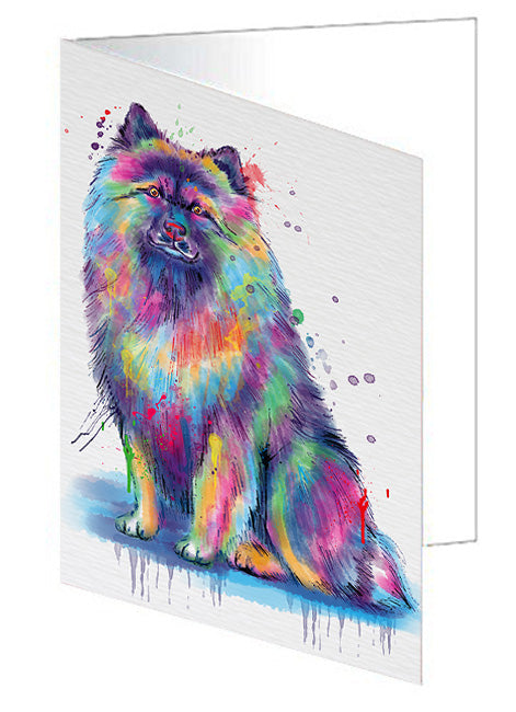 Watercolor Keeshond Dog Handmade Artwork Assorted Pets Greeting Cards and Note Cards with Envelopes for All Occasions and Holiday Seasons GCD77069
