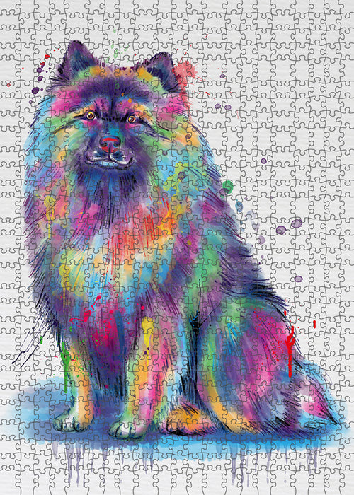 Watercolor Keeshond Dog Puzzle with Photo Tin PUZL97396