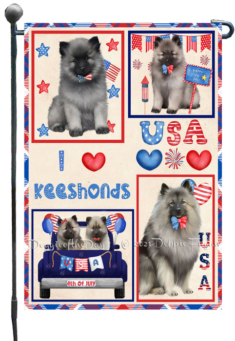 4th of July Independence Day I Love USA Keeshond Dogs Garden Flag GFLG66912