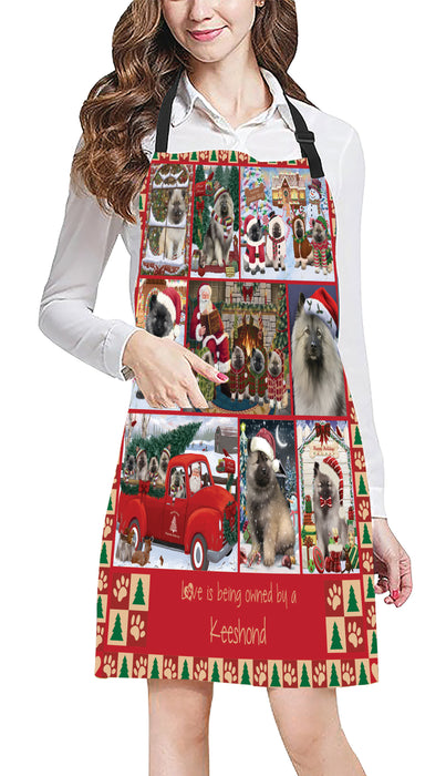 Love is Being Owned Christmas Keeshond Dogs Apron