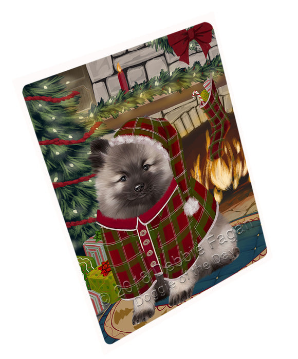 The Stocking was Hung Keeshond Dog Cutting Board C71169