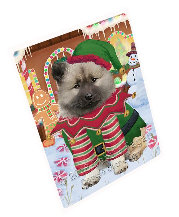 Christmas Gingerbread House Candyfest Keeshond Dog Magnet MAG74249 (Small 5.5" x 4.25")