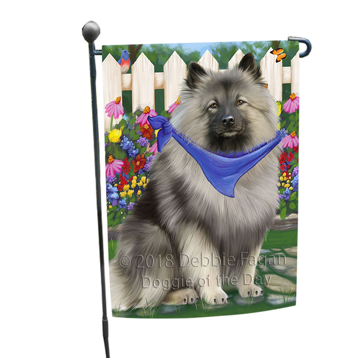 Spring Floral Keeshond Dog Garden Flag GFLG52210