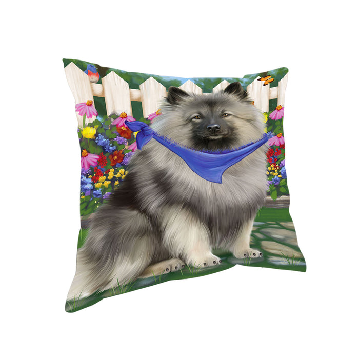 Spring Floral Keeshond Dog Pillow PIL65216