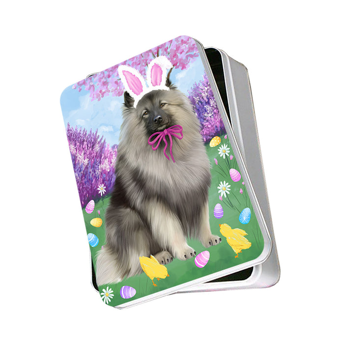 Easter Holiday Keeshond Dog Photo Storage Tin PITN56856