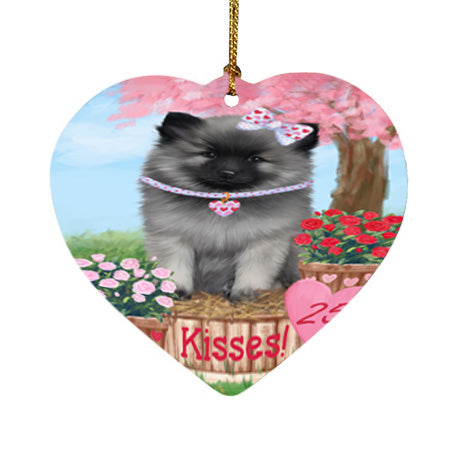 Rosie 25 Cent Kisses Keeshond Dog Heart Christmas Ornament HPOR56310