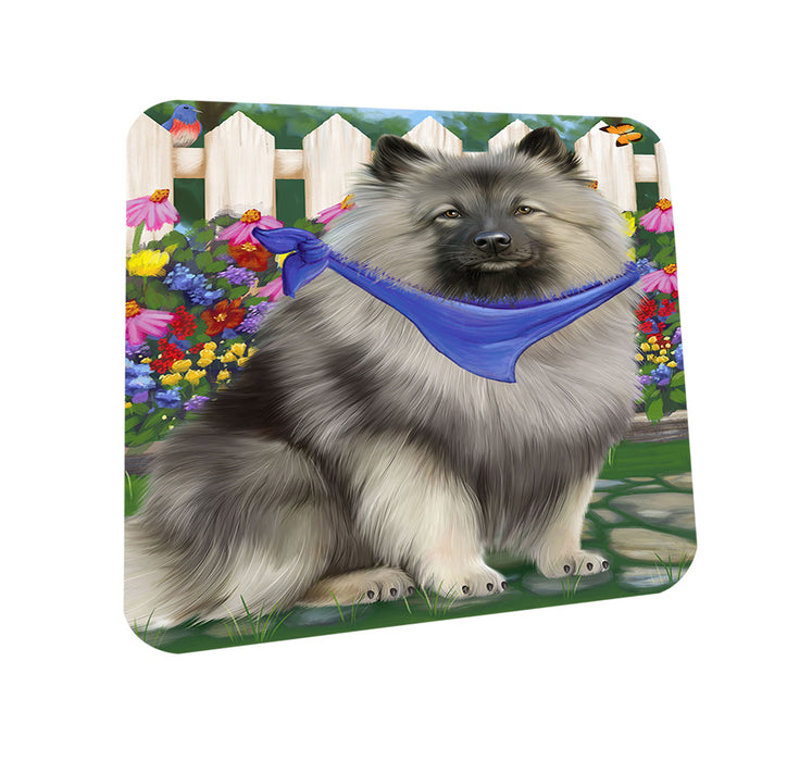 Spring Floral Keeshond Dog Coasters Set of 4 CST52224