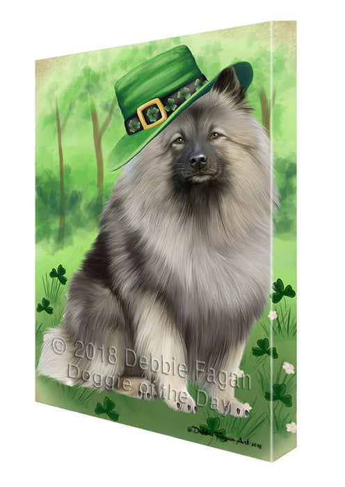 St. Patricks Day Irish Portrait Keeshond Dog Canvas Print Wall Art Décor CVS135593