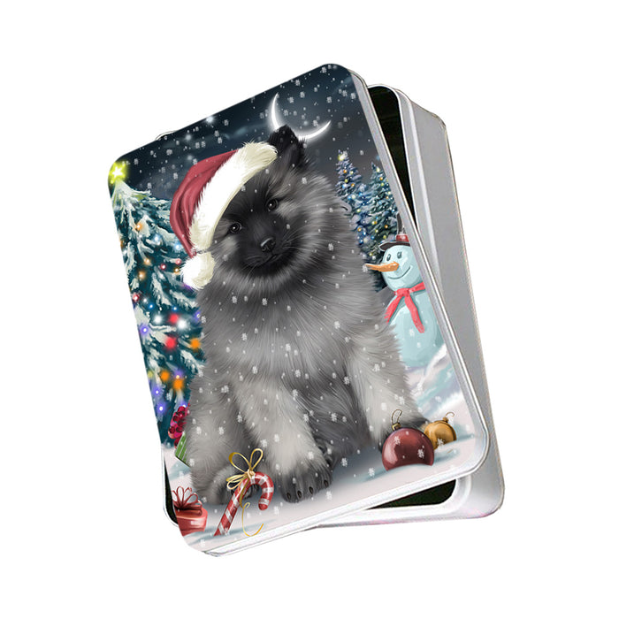 Have a Holly Jolly Keeshond Dog Christmas Photo Storage Tin PITN51664