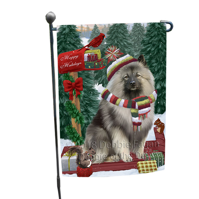 Merry Christmas Woodland Sled Keeshond Dog Garden Flag GFLG55250