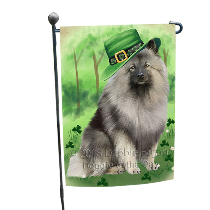 St. Patricks Day Irish Portrait Keeshond Dog Garden Flag GFLG64985
