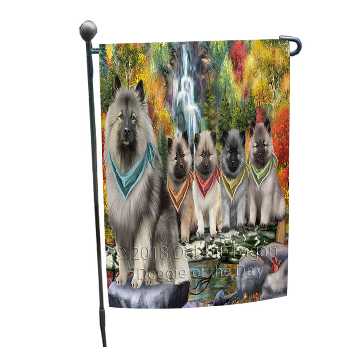 Scenic Waterfall Keeshonds Dog Garden Flag GFLG51905