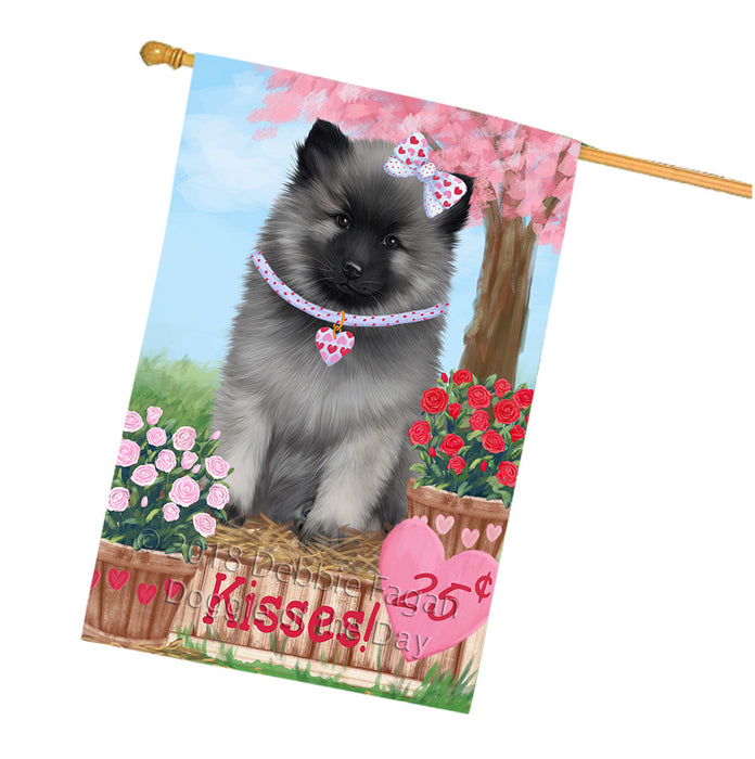Rosie 25 Cent Kisses Keeshond Dog House Flag FLG56638