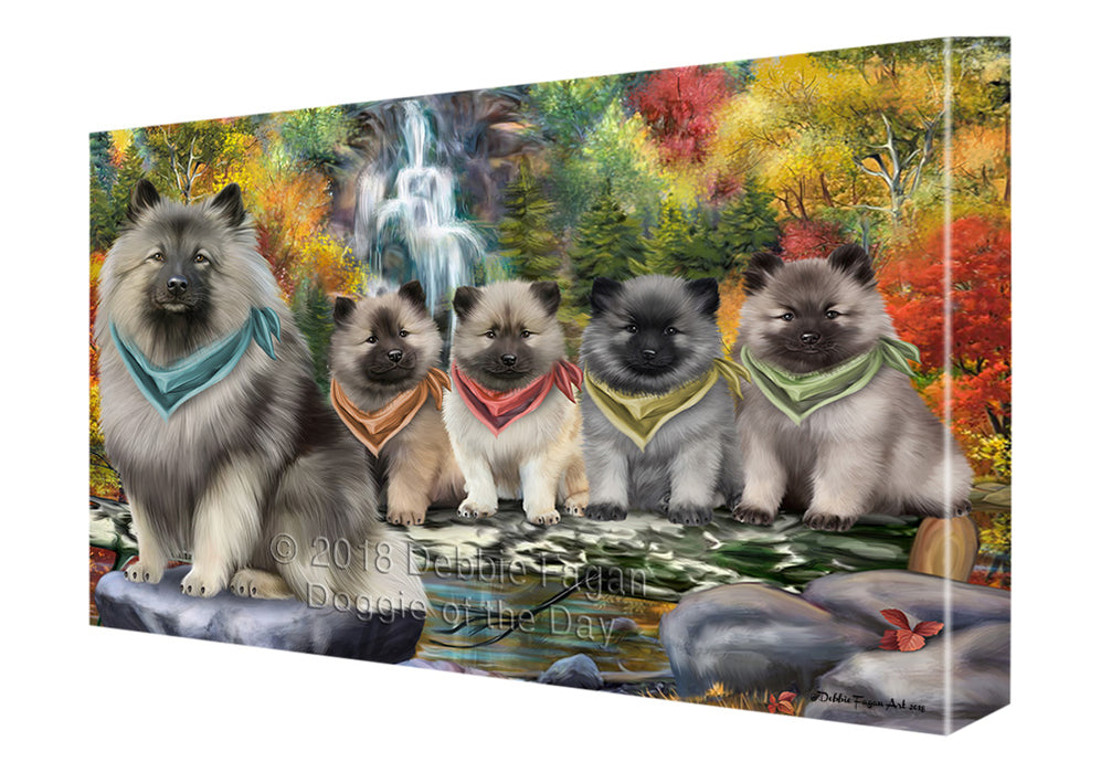 Scenic Waterfall Keeshonds Dog Canvas Print Wall Art Décor CVS84437