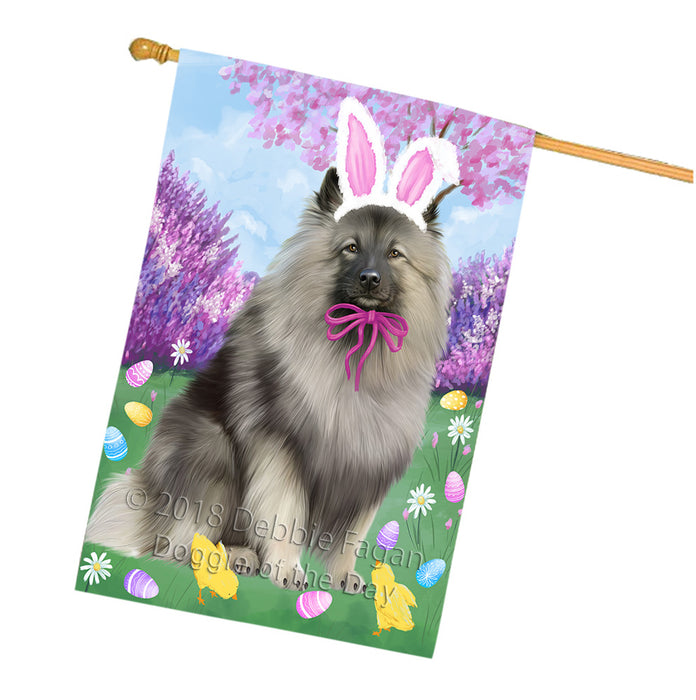 Easter Holiday Keeshond Dog House Flag FLG57619