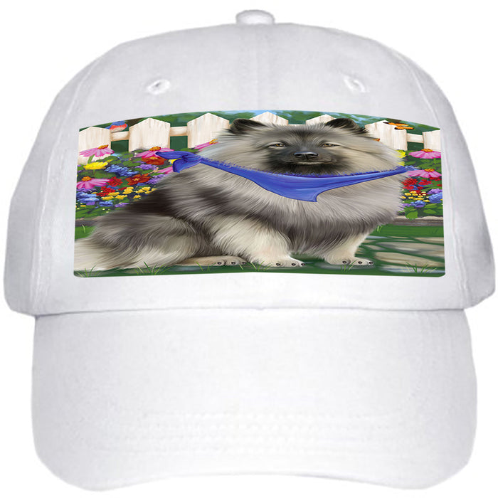 Spring Floral Keeshond Dog Ball Hat Cap HAT60528