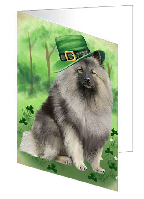 St. Patricks Day Irish Portrait Keeshond Dog Handmade Artwork Assorted Pets Greeting Cards and Note Cards with Envelopes for All Occasions and Holiday Seasons GCD76565