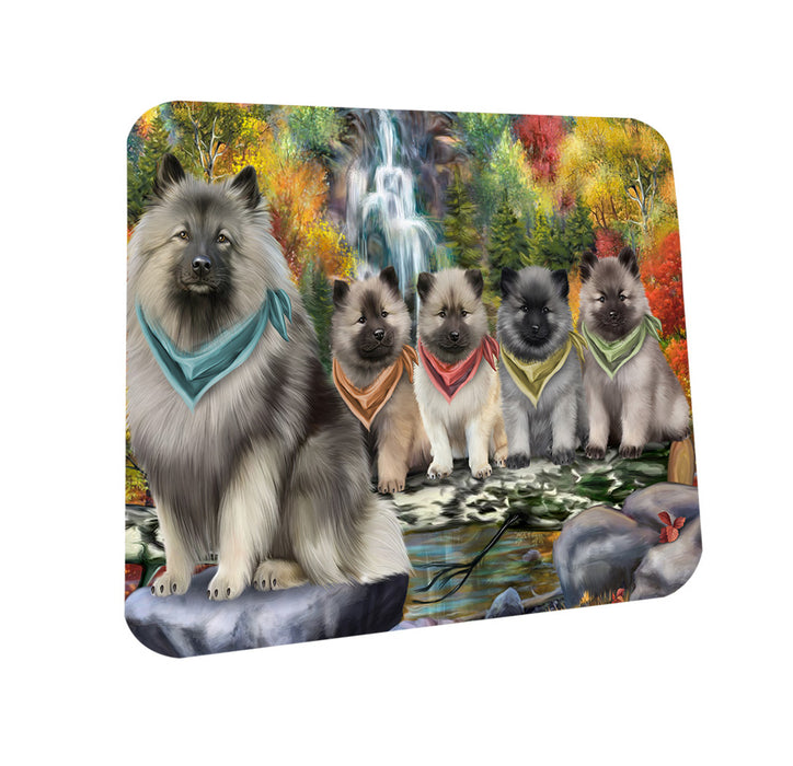 Scenic Waterfall Keeshonds Dog Coasters Set of 4 CST51867