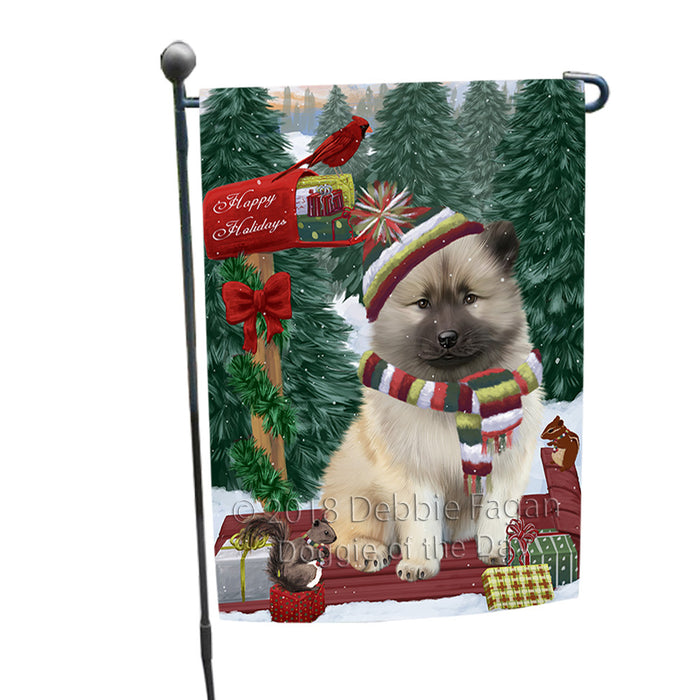 Merry Christmas Woodland Sled Keeshond Dog Garden Flag GFLG55251