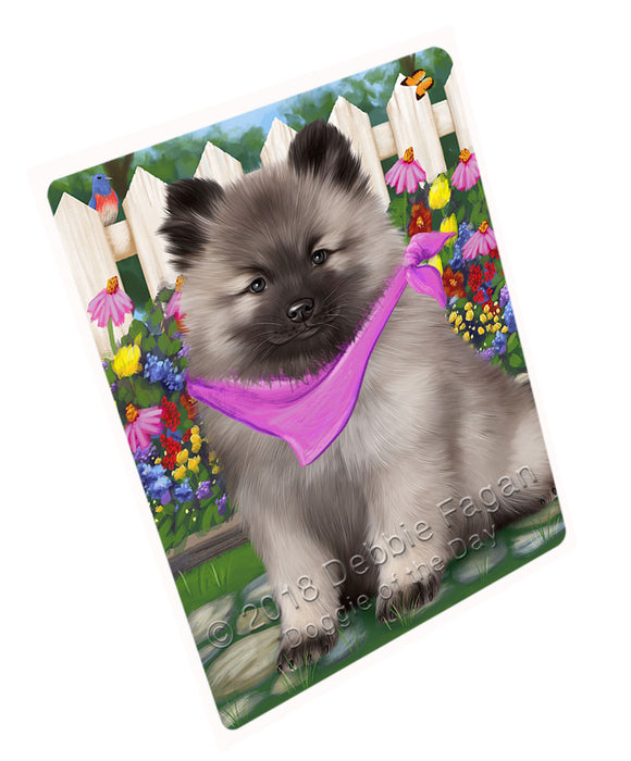 Spring Floral Keeshond Dog Cutting Board C60891