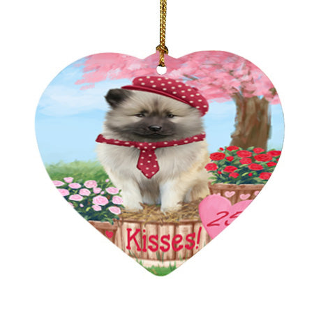 Rosie 25 Cent Kisses Keeshond Dog Heart Christmas Ornament HPOR56311