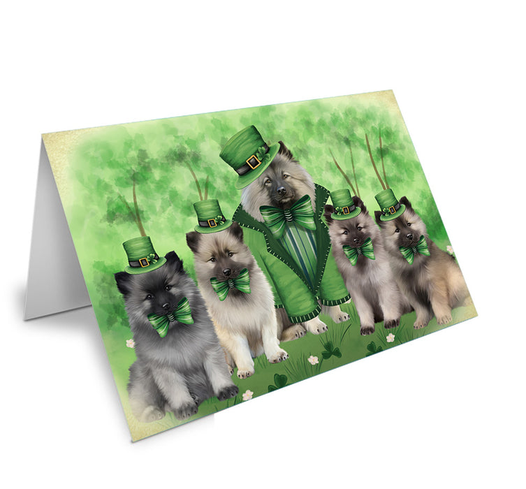 St. Patricks Day Irish Portrait Keeshond Dogs Handmade Artwork Assorted Pets Greeting Cards and Note Cards with Envelopes for All Occasions and Holiday Seasons GCD76568