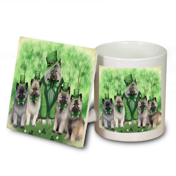 St. Patricks Day Irish Portrait Keeshond Dogs Mug and Coaster Set MUC57010