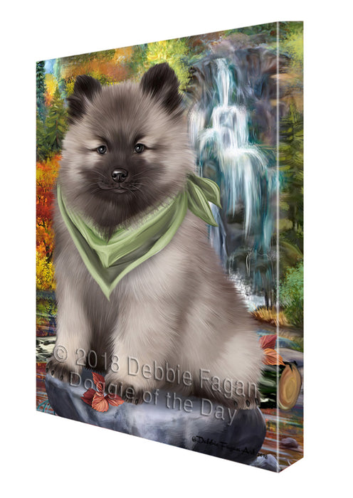 Scenic Waterfall Keeshond Dog Canvas Print Wall Art Décor CVS84446