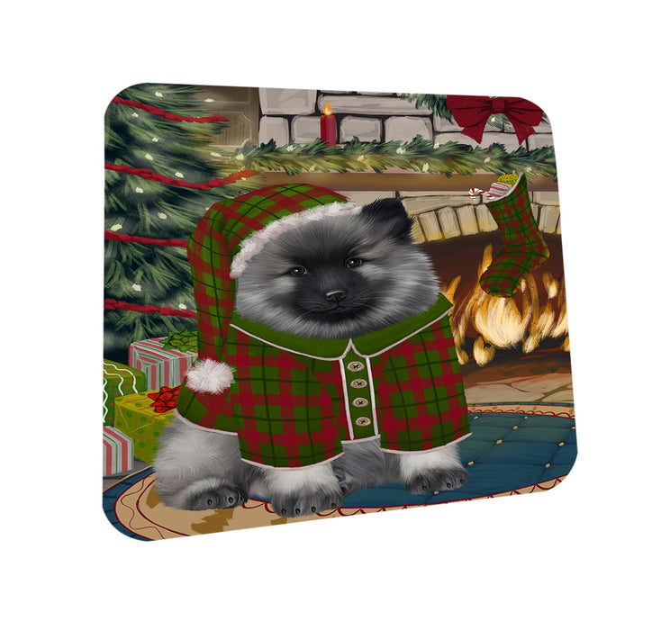 The Stocking was Hung Keeshond Dog Coasters Set of 4 CST55303