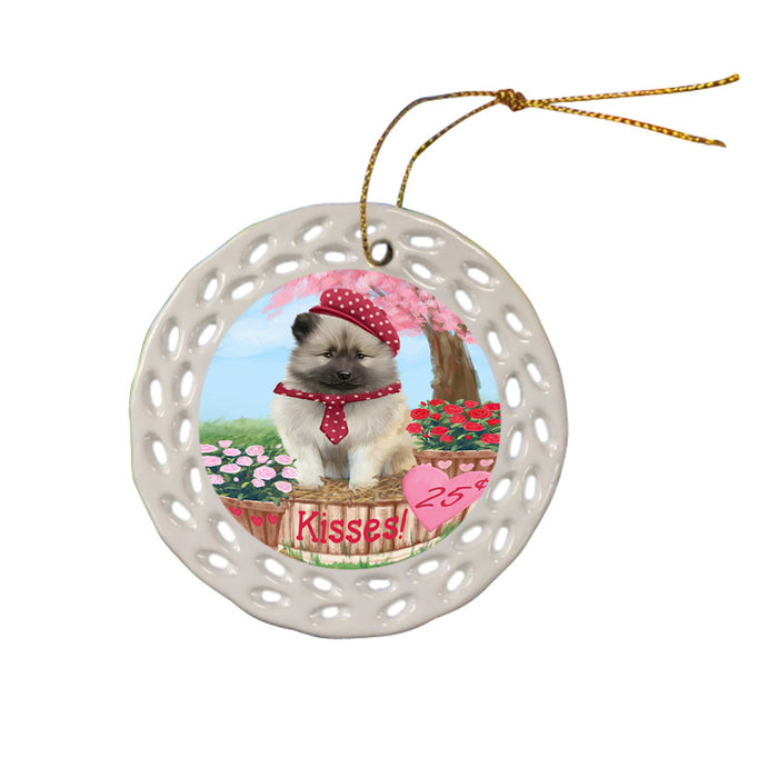 Rosie 25 Cent Kisses Keeshond Dog Ceramic Doily Ornament DPOR56311