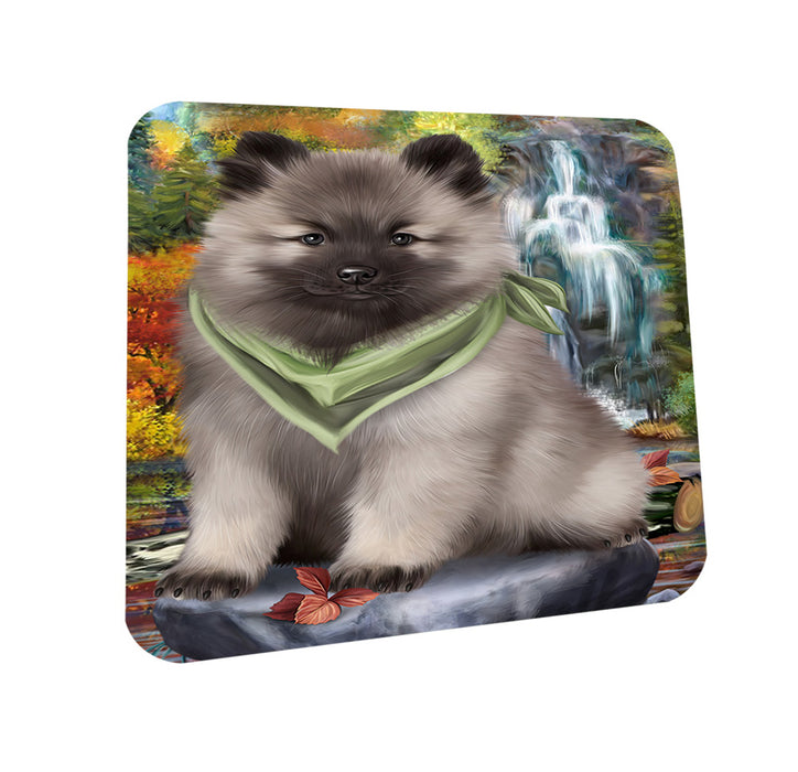 Scenic Waterfall Keeshond Dog Coasters Set of 4 CST51868